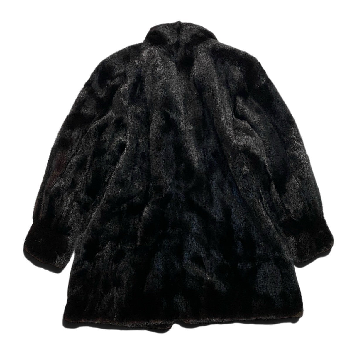 30j7 SAGA MINK サガミンク 銀サガ ダークミンク ロングコート サイズ11 ブラック 最高級本毛皮 Dark Mink Fur Long Coat リアルファーt18r