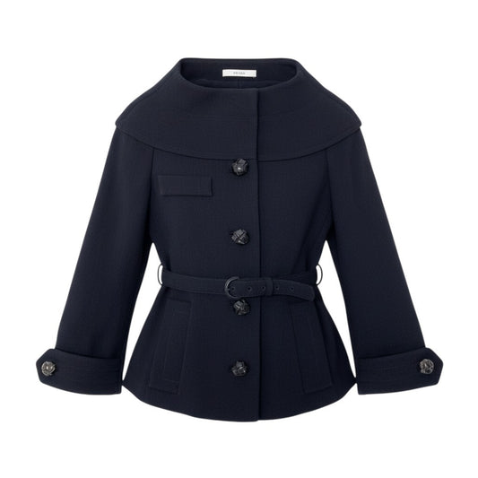 i13 PRADA プラダ ヴィンテージ ノーカラージャケット Vintage Collarless Jacket Black Size38 ブラックt18r