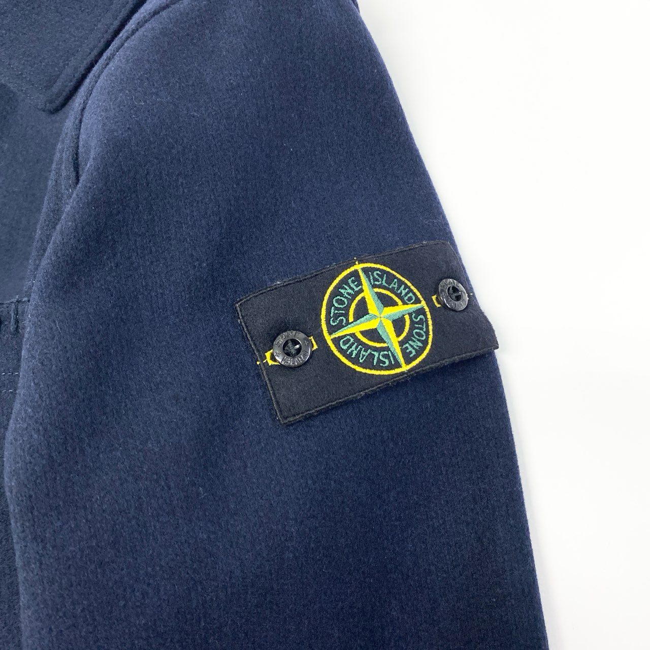 85a16 STONE ISLAND ストーンアイランド 2023AW メルトンウール シャツジャケット サイズS ネイビー メンズ 男性用 アウターk02i