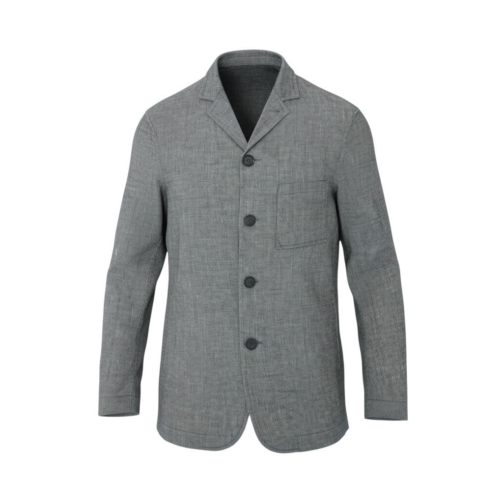 61k28 GIORGIO ARMANI ジョルジオアルマーニ 薄手ジャケット  ロング丈ジャケット リネン混紡 48 グレー ブルー メンズu02t