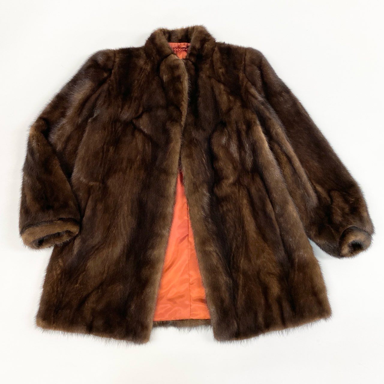 25j24 最高級毛皮 デミバフミンク ミンクコート 毛皮コート セミロングコート サイズ11 ブラウン ミンクファー レディースu02t