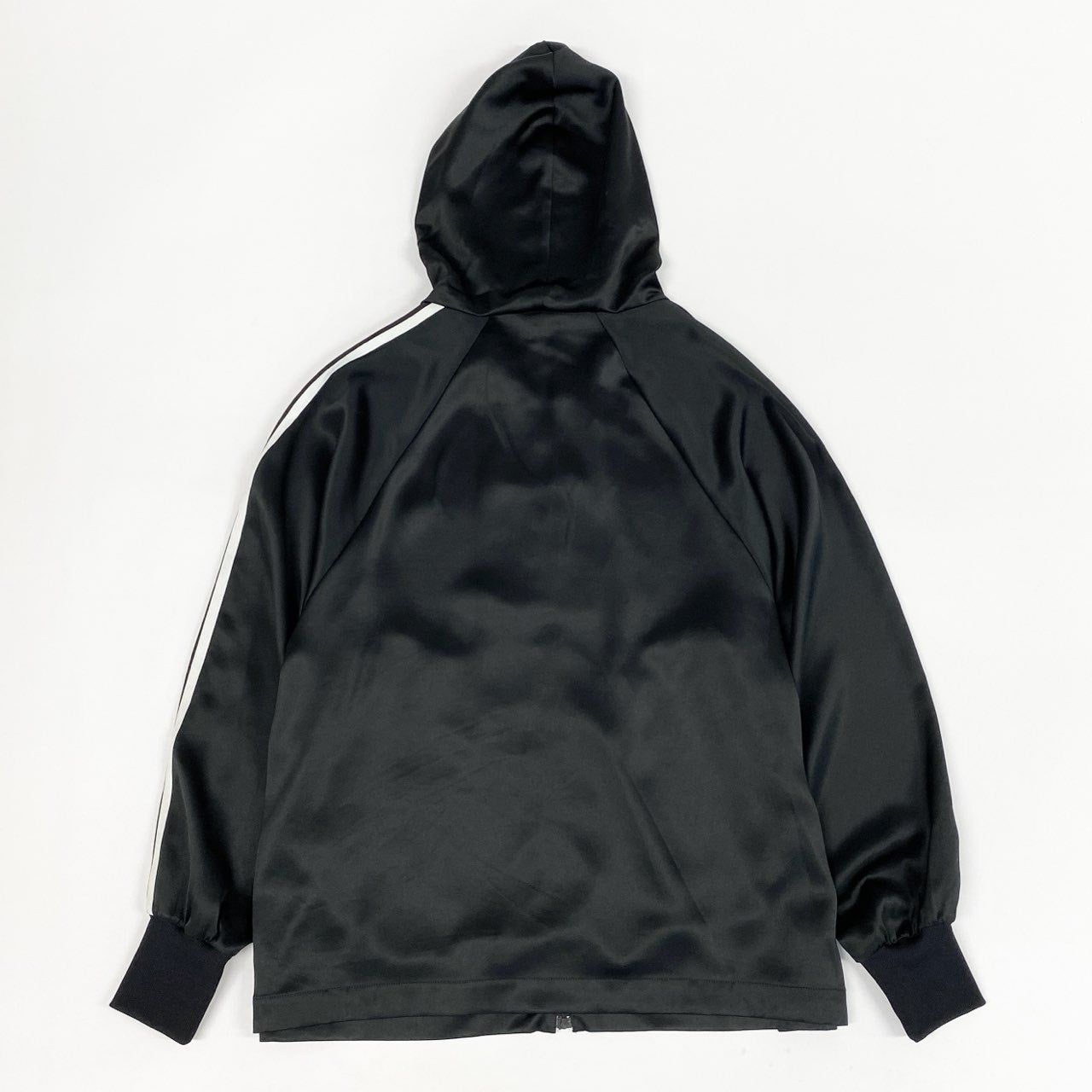 Aa26《美品》 Y-3 ワイスリー 3S TCH SLK HOOD スリーストライプ テックフード IQ1798 サイズS ブラック Yohji Yamamoto × adidast18r