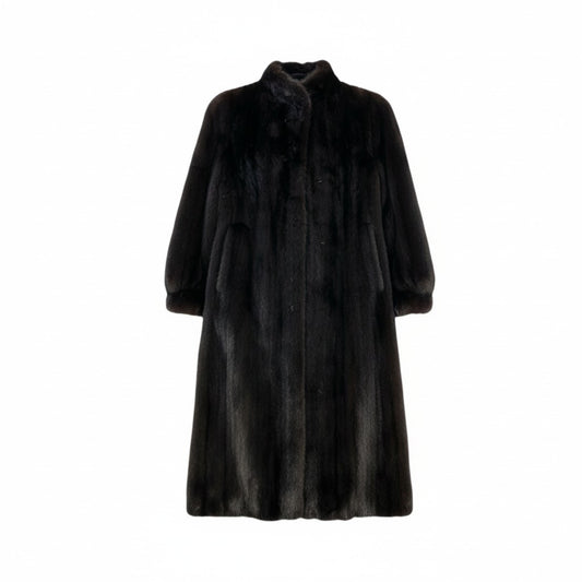 83Ⅼ2 マホガニーミンク 着丈120cm 超ロングコート サイズ11号 ダークブラウン 本毛皮 MINK FUR リアルファー 艶◎ 毛並み◎t18r