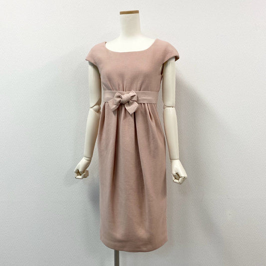 78i11 Giambattista Valli ジャンバティスタヴァリ ノースリーブワンピース ロングワンピース ウエストリボン サイズ38 ピンク ウール レディースu02t