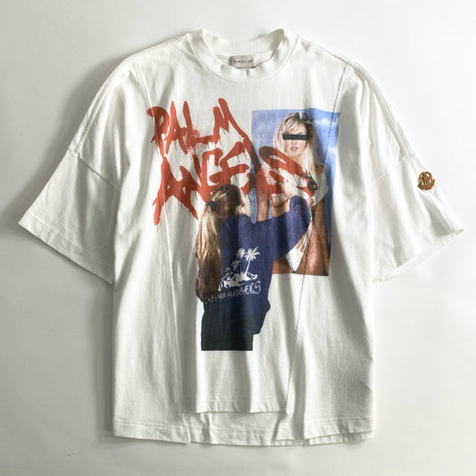 23g17 MONCLER × Plam Angels モンクレール パームエンジェルス コラボ グラフィティフォトTシャツ 半袖Tシャツ サイズS ホワイト メンズ