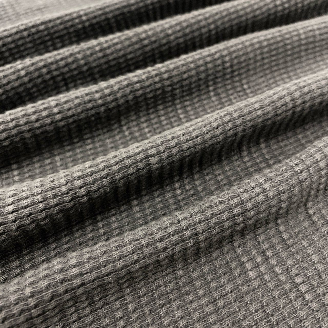 10k11【美品】RRL ダブルアールエル ラルフローレン ヘンリーネック ワッフルTシャツ サーマルカットソー サイズL グレー メンズ 男性用k02i