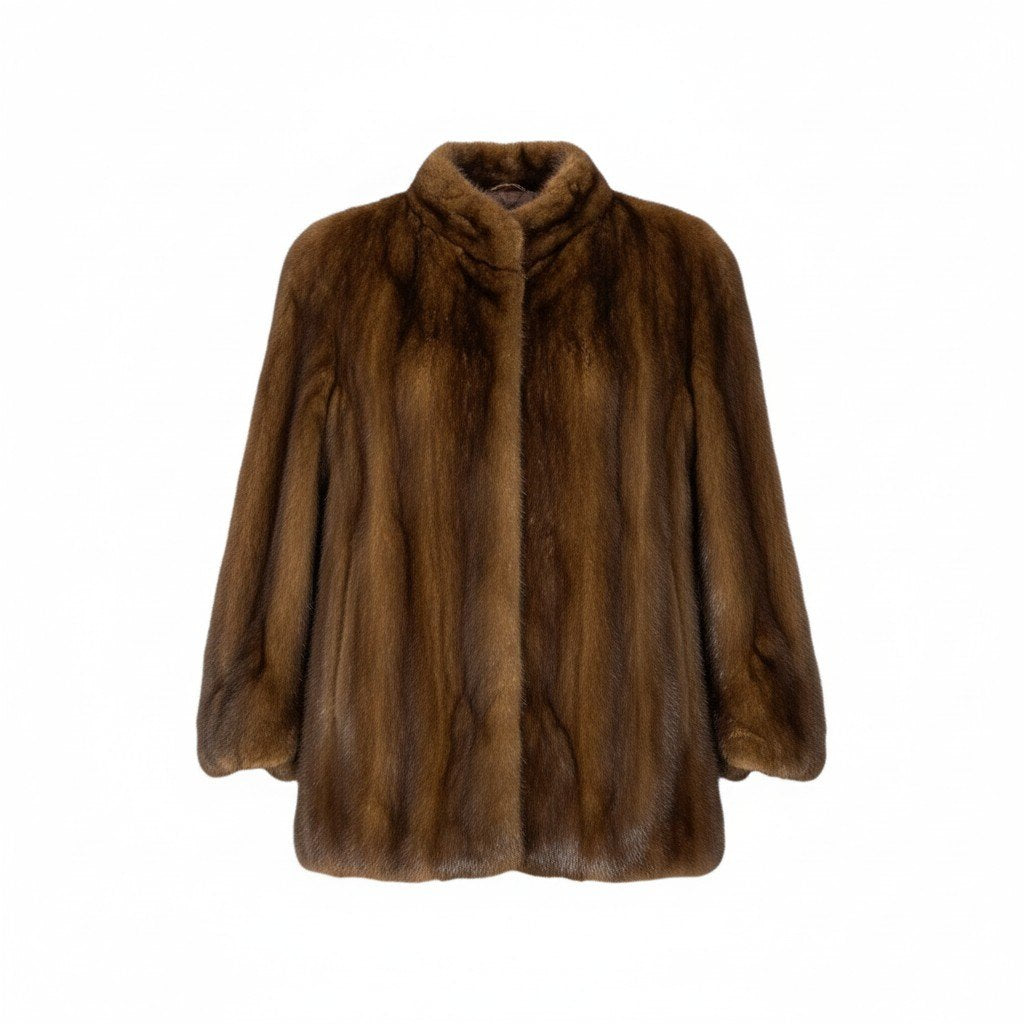 26L5 SAGA MINK サガミンク 金サガ デミバフミンク ファーコート サイズ11号 ブラウン 最高級本毛皮 MINK FUR 裏地刺繍t18r