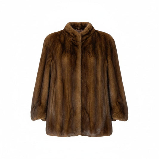 26L5 SAGA MINK サガミンク 金サガ デミバフミンク ファーコート サイズ11号 ブラウン 最高級本毛皮 MINK FUR 裏地刺繍t18r