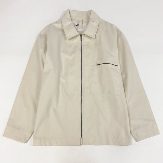 40h24 《極美品》MHL. MARGARET HOWELL エムエイチエル マーガレットハウエル  コットンジャケット ブルゾン ジップアップジャケット 596-3225509 Lサイズ アイボリー メンズ 男性用k02i
