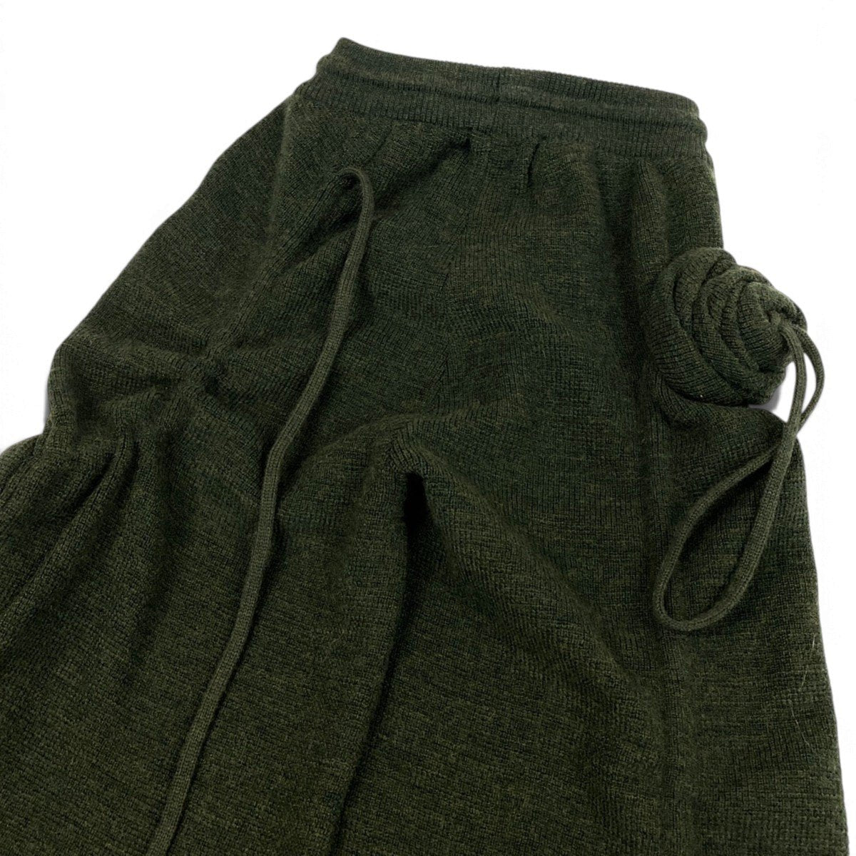 Ej13 【新品保管品】BURBERRY ダニエルリー ニットパンツ イングリッシュローズ XSサイズ カーキ ウール100％ レディース 女性用k02i