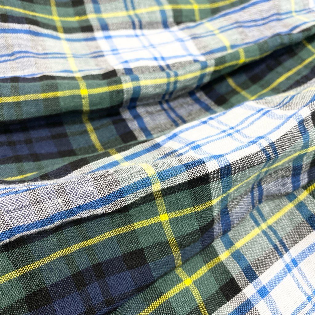 1a8 《美品》 O’NEIL OF DUBLIN オニールオブダブリン Bshop別注 アイルランド製 ロングスカート チェックスカート 8 グリーン系 リネン レディース 女性用u02t