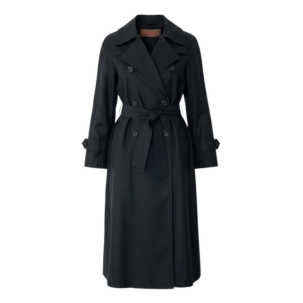 91g27 YVES SAINT LAURENT イヴサンローラン トレンチコート ロングコート ブラック レディース 女性用o07t
