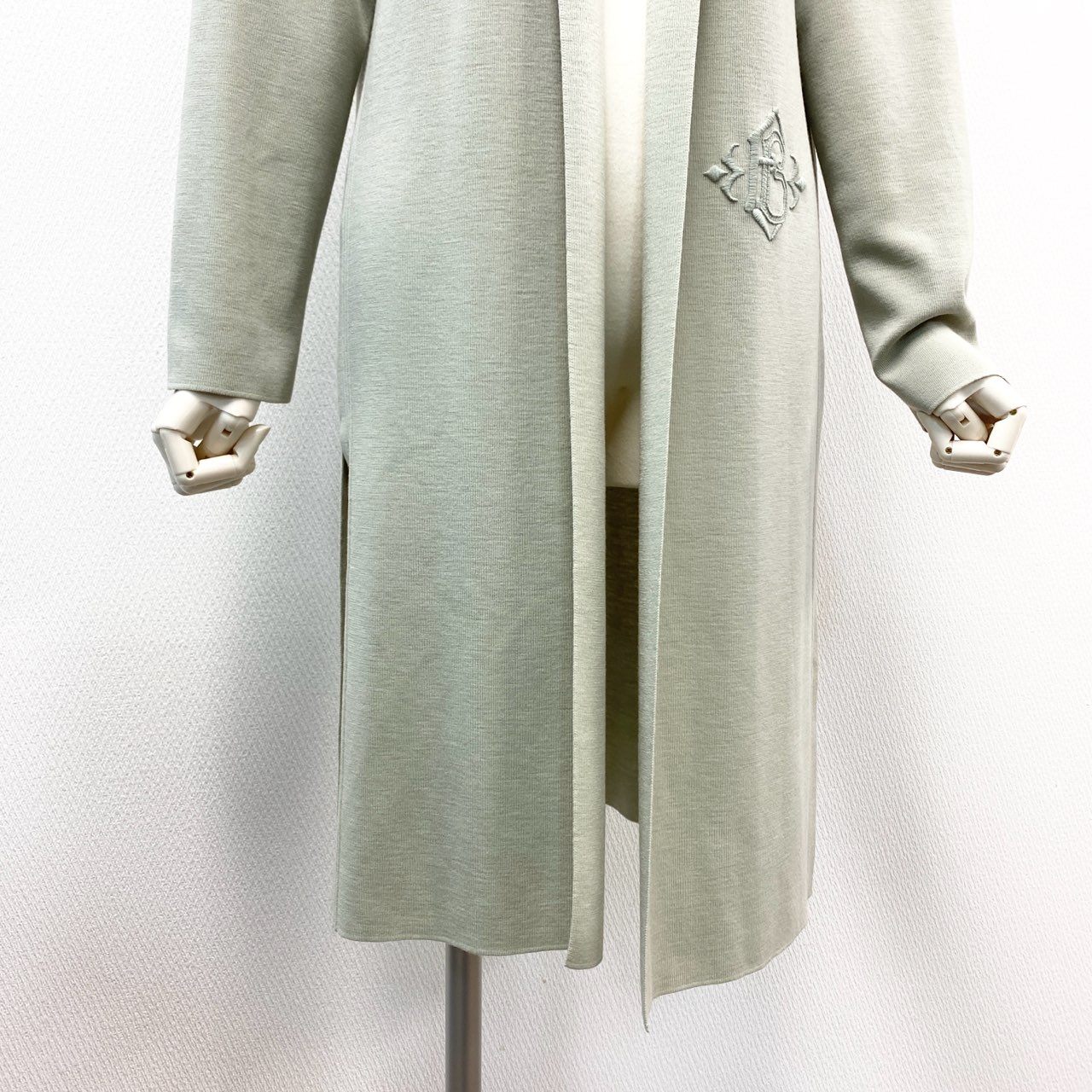 21k11 《極美品》 FOXEY フォクシー Knit Cardigan Amaryllis アマリリス 銀座本店限定カラー フーデッド ニットカーディガン ロング レディース 女性用 43048 パールグリーン ウール100％u02t