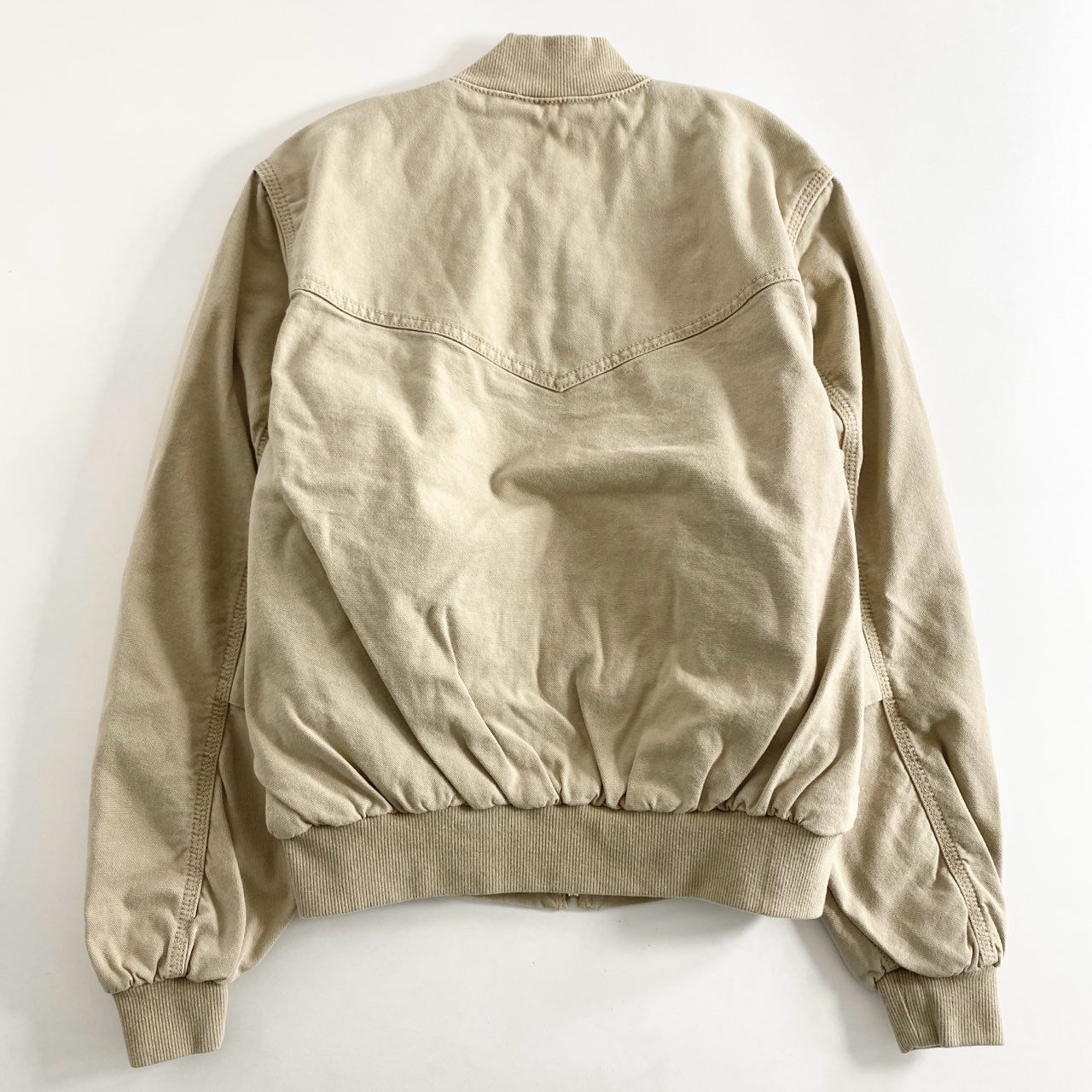 61e12 《未使用保管品》 タグ付 Carhartt WIP カーハート ダブルアイピ― SANTA FE BOMBER サンタフェボンバー ジャケット ブルゾン I030284 Sサイズ ベージュ コットン