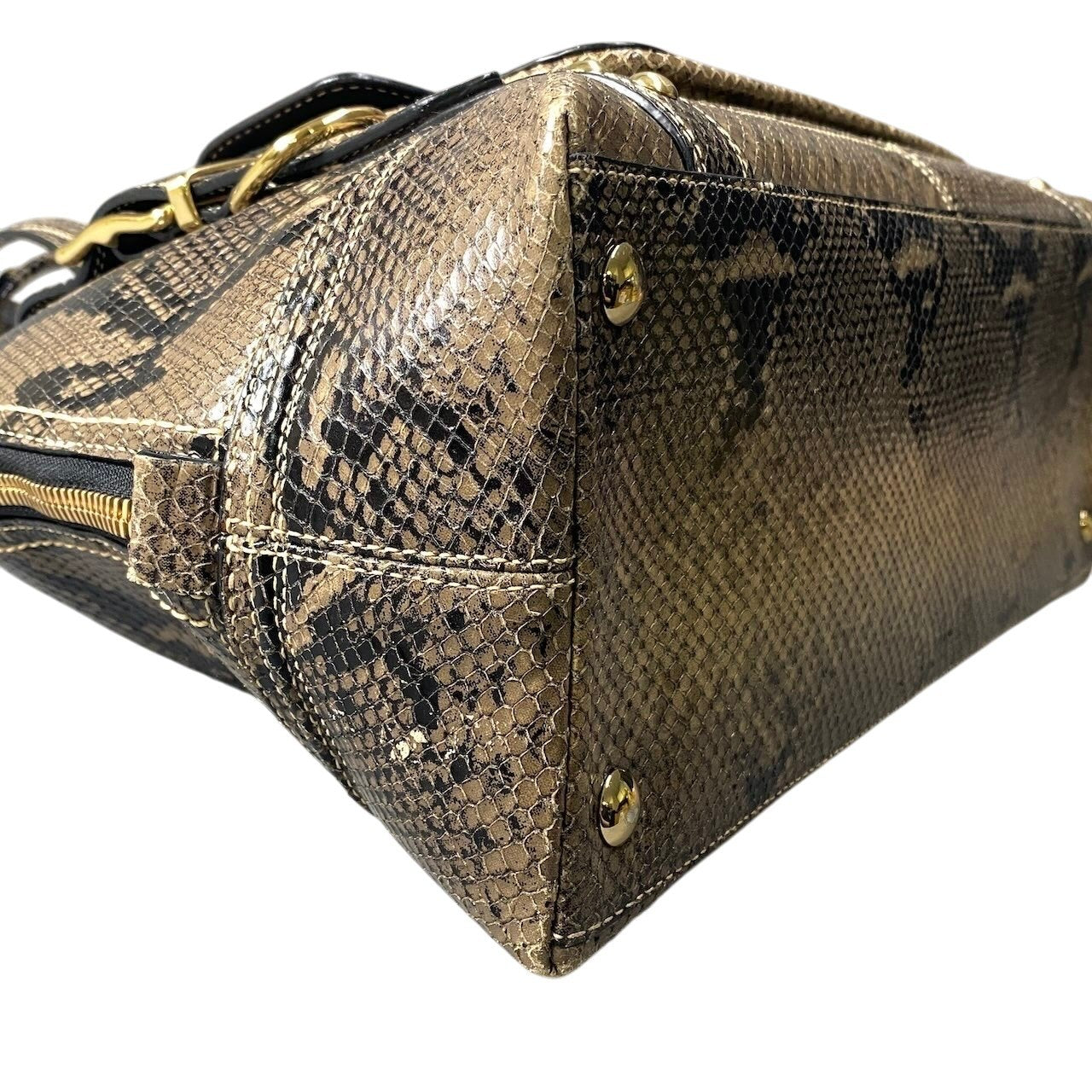 h11 COACH コーチ ミランダプリンテッド パイソンサッチェル ハンドバッグ Hampton Miranda Python Satchel Handbag 11089t18r
