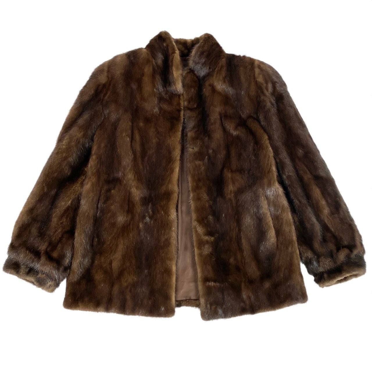 40L10 SAGA MINK サガミンク 銀サガ マホガニーミンク ファーコート サイズ13号 ブラウン 最高級本毛皮 MINK FUR ポケット有t18r