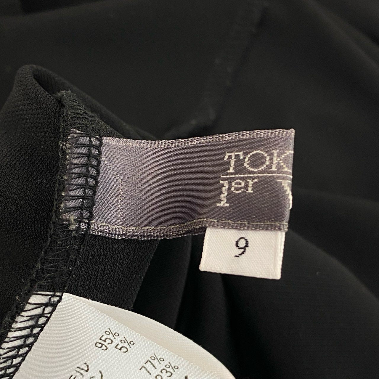 38k26 《美品》 TOKUKO 1er VOL トクコプルミエヴォル ノースリーブワンピース ロングワンピース レース切替 伸縮ストレッチ 9 ブラック レディースu02t