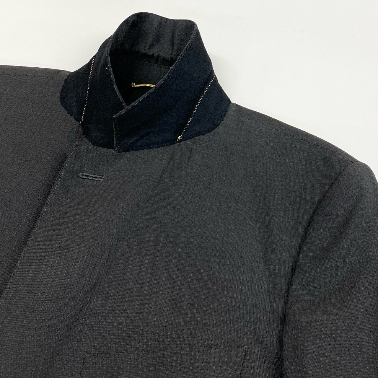 68L11 BURBERRY バーバリー イタリア製 コレクションライン テーラードジャケット ブレザー 46 チャコールグレー バージンウール メンズ 紳士服u02t