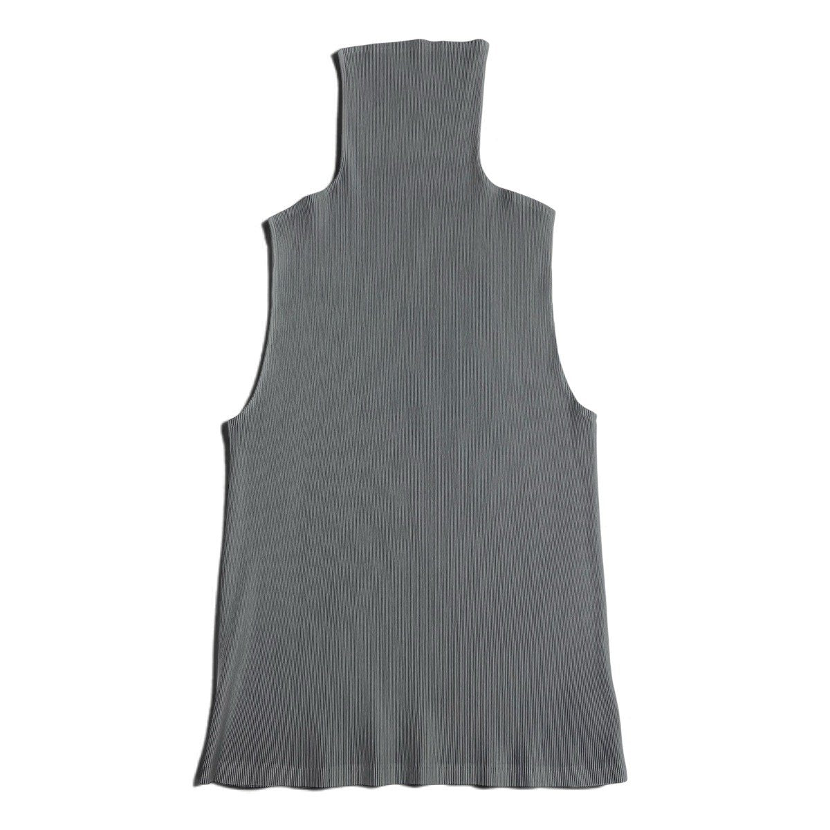 Ah28 PLEATS PLEASE プリーツプリーズ ノースリーブ プリーツカットソー サイズ3 グレー系 ポリエステル レディースo07t