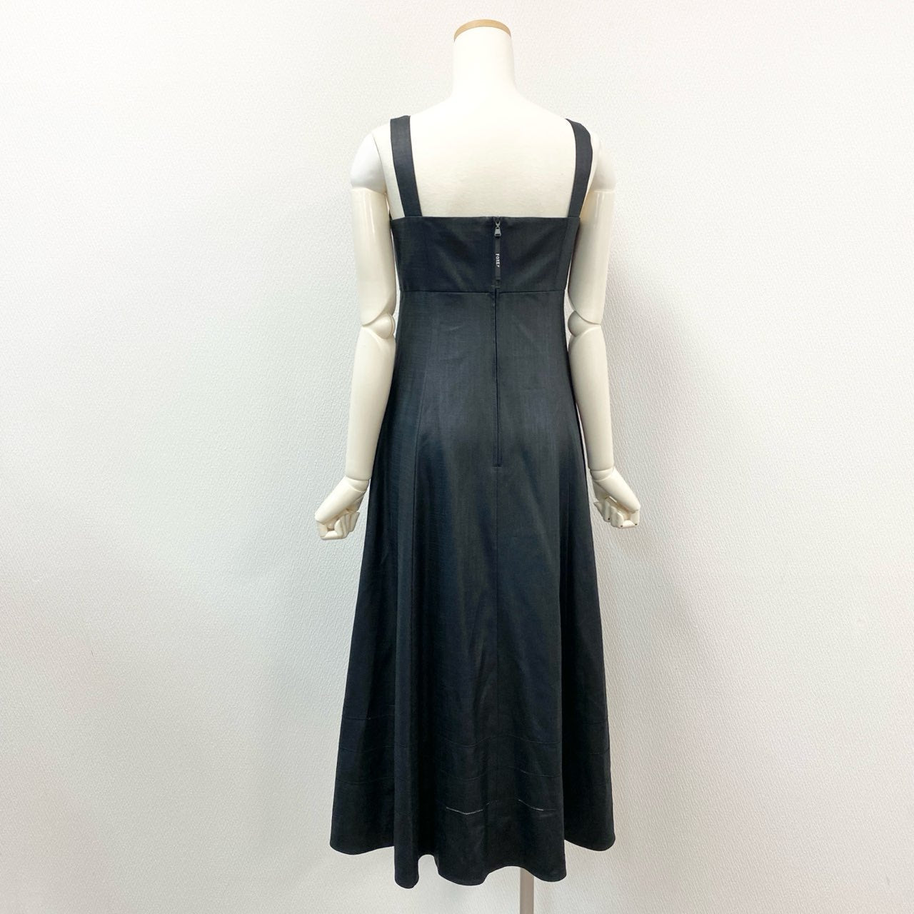 8j10 《未使用》 FOXEY NEW YORK フォクシーニューヨーク Dress Sabina 定価￥68.200 キャミソールワンピース リネン調 ストレッチ レディース 女性用 44430 38 ブラック ポリエステルu02t