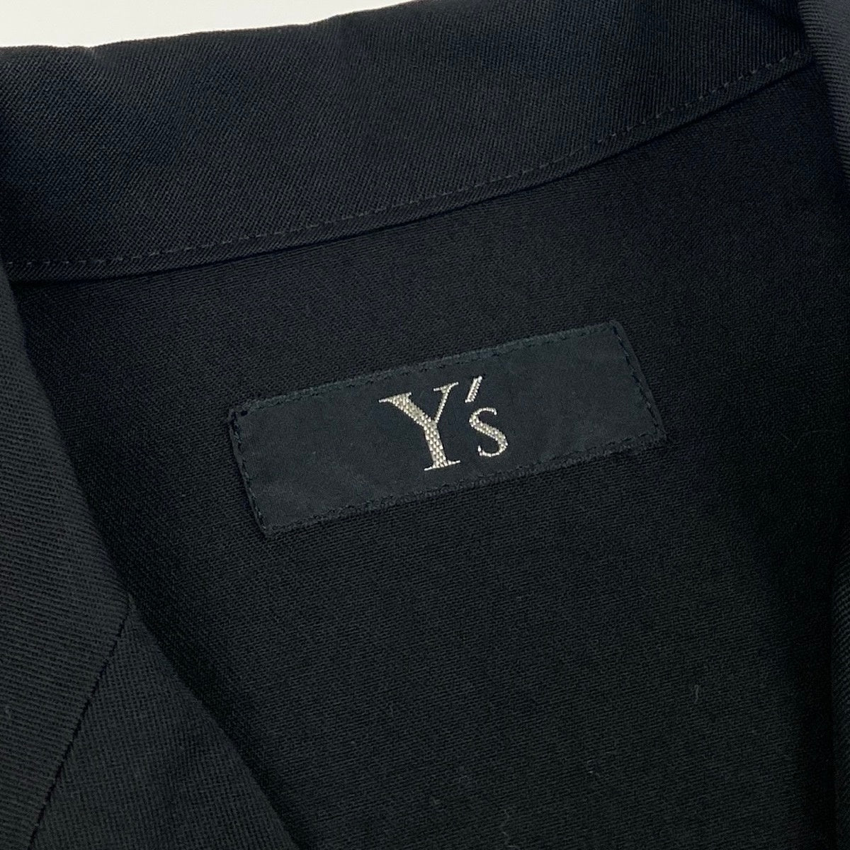 Ae25 【美品】 Y`s ワイズ YOHJI YAMAMOTO ヨウジヤマモト ギャバジン ウエストシェイプ ロングスリーブワンピース YF-D03-100 ブラック ウール100％ レディースta1