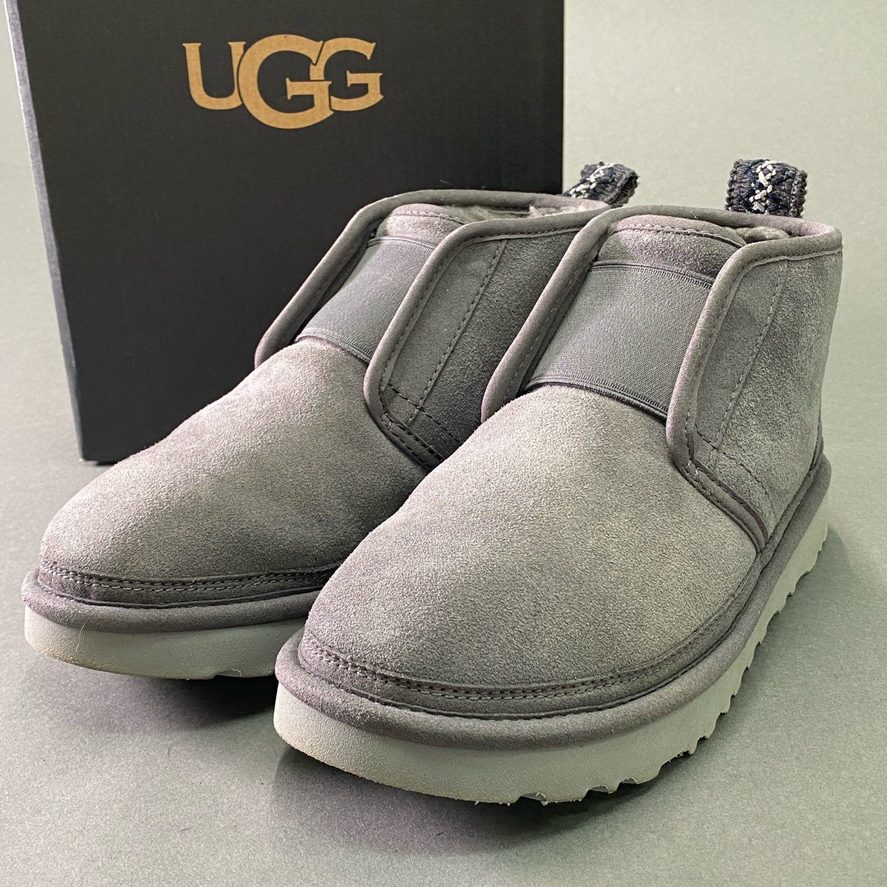 5f10 【美品】UGG アグ オーストラリア NEUMEL FLEX ムートンブーツ ショートブーツ サイズ23 グレー レディース 女性用 靴