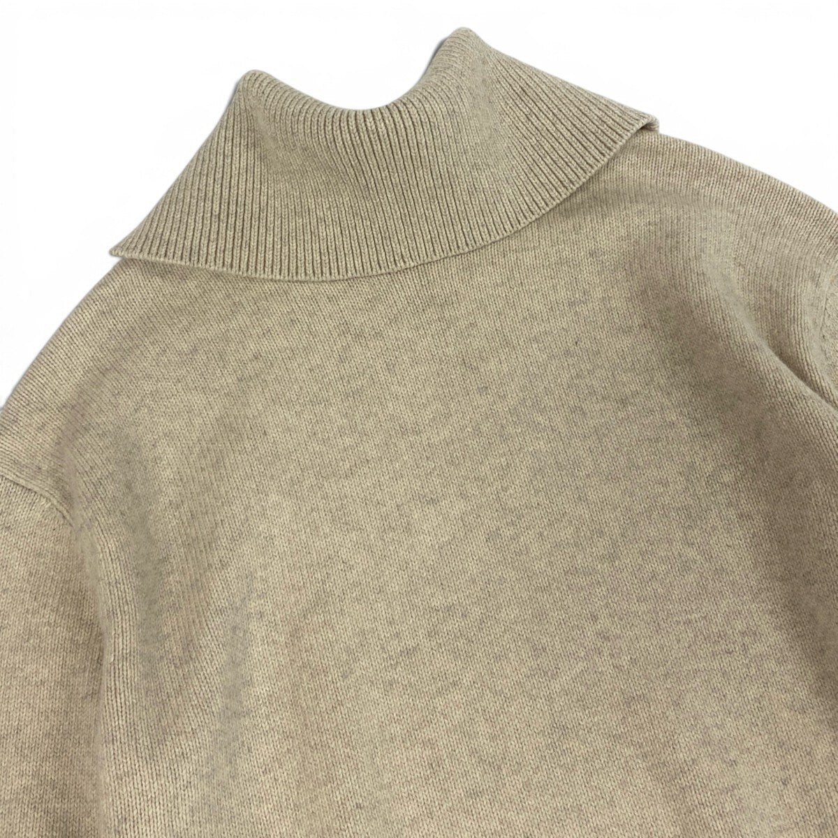 Ei4 【美品】 JIL SANDER ジルサンダー 2022AW タートルネック ニットセーター サイズ32 ベージュ ウール × ヤク レディースk02i
