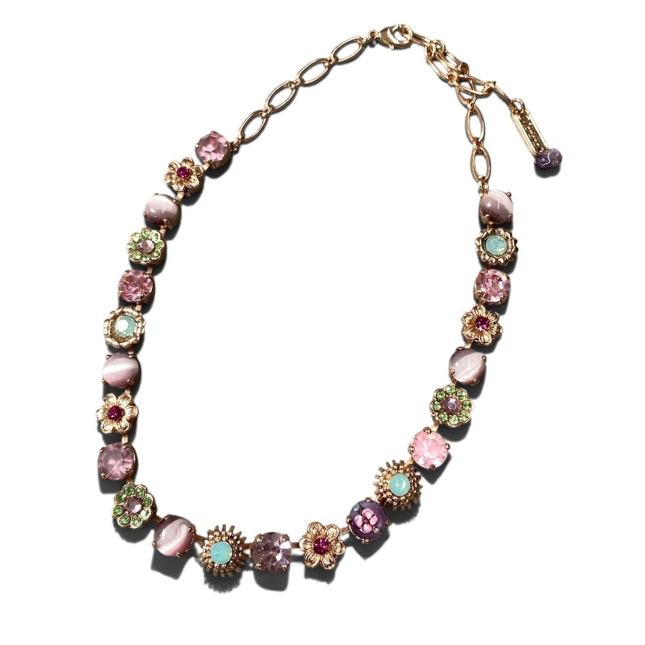 h11 15 《美品》 Mariana マリアナ 天然石 × クリスタル ビジュー ピンク アクセサリー ジュエリー アンティークt18r