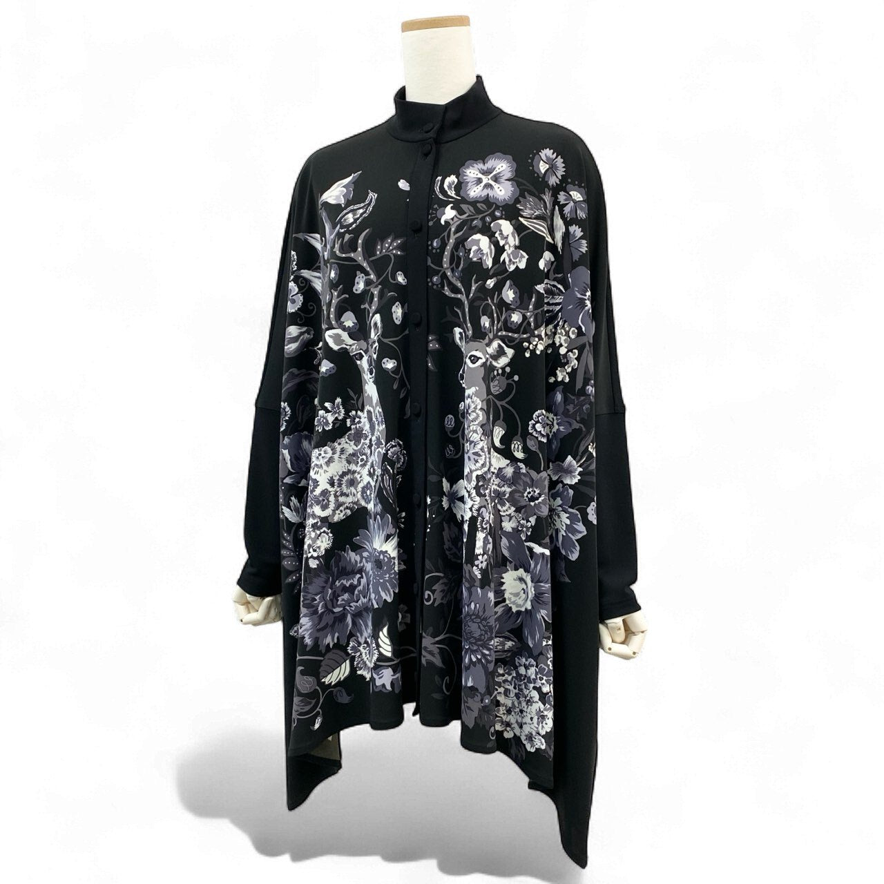 3k19 TOKUKO 1er VOL トクコプルミエヴォル チュニックワンピース シャツワンピース トップス アニマルプリント Aライン 9 ブラック レディースu02t