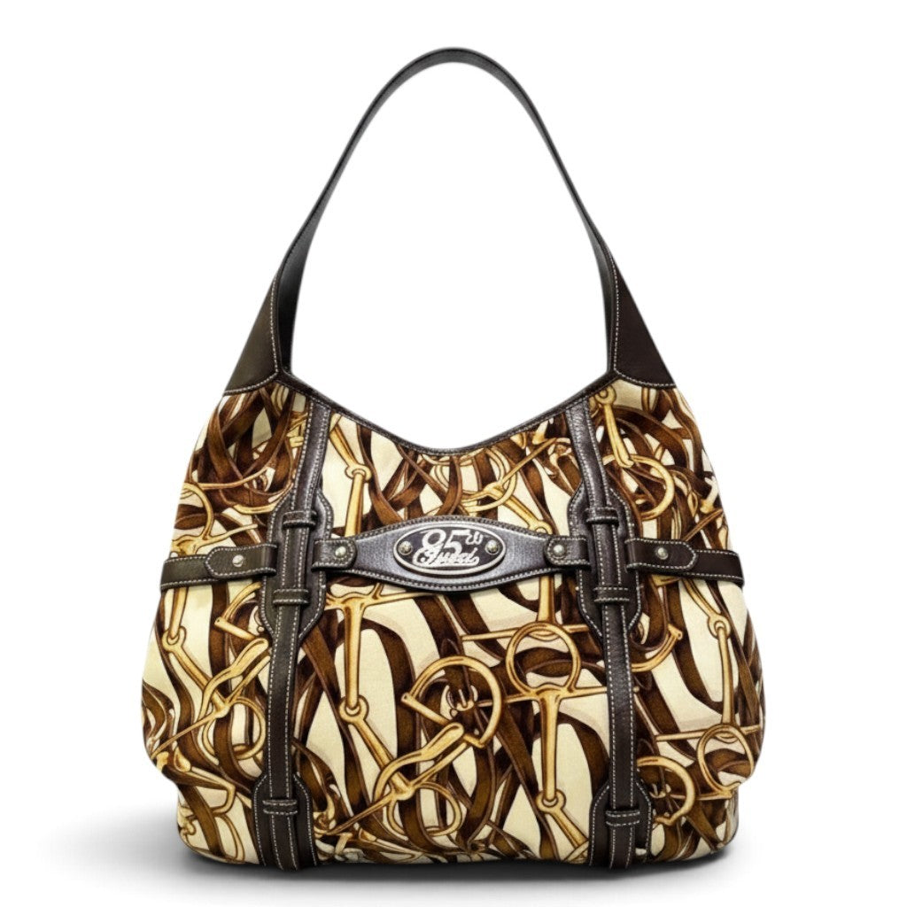 h29【美品】GUCCI 85th 2006 Horsebit HOBO トートバッグ ベロア レザー レディース 女性用ta1