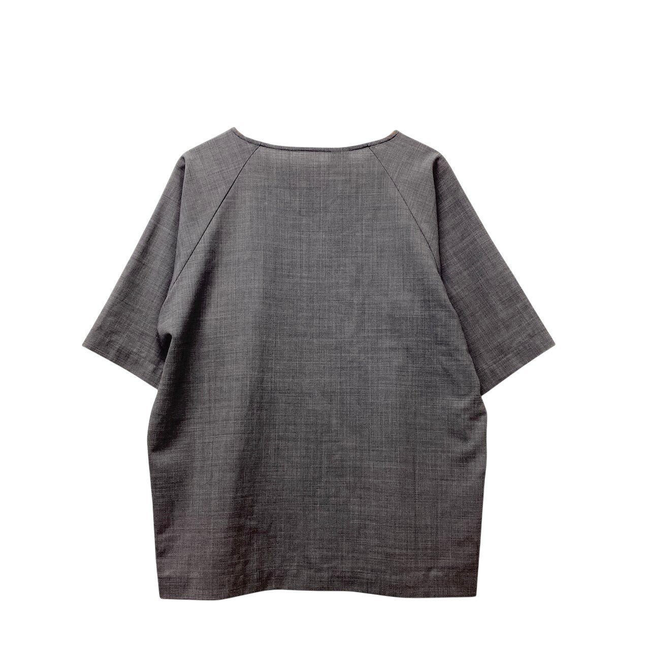 5f18 【美品】N.HOOLYWOOD エヌハリウッド チュニックカットソー 五分袖 ボートネック 38サイズ グレー レディース 女性用u02t