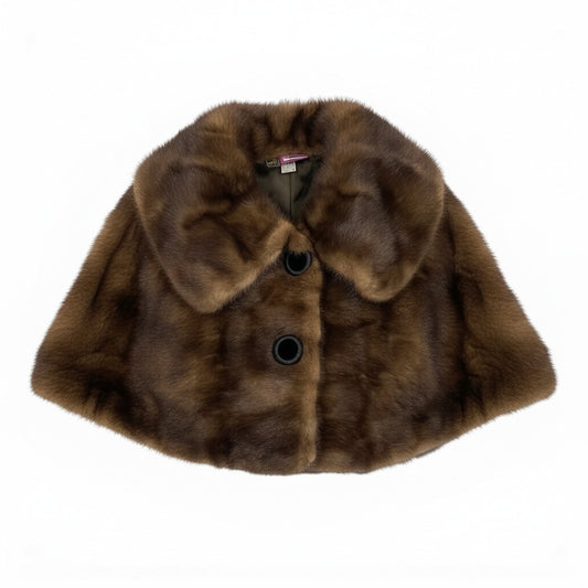 31a21 KOPENHAGEN FUR コペンハーゲン ファー デミバフミンク ポンチョ ケープ サイズF 茶系 最高級本毛皮 Mink Fur Capet18r