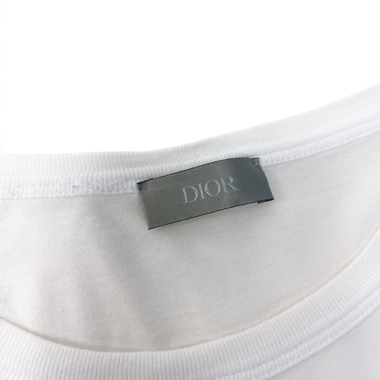 14f15 DIOR HOMME ディオールオム CD ICON アイコン CDロゴ刺繍 Tシャツ 半袖カットソー 013J600A0677 Lサイズ ホワイト コットン メンズo07t