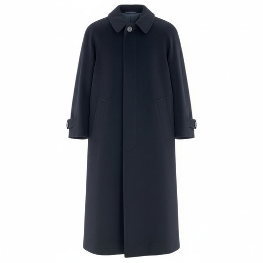 37d14 BOSS HUGO BOSS ボス ヒューゴボス ステンカラーコー ト ロングコート ロロピアーナ生地 ウールカシミヤ混 サイズ46 ブラック メンズ 紳士服o07t