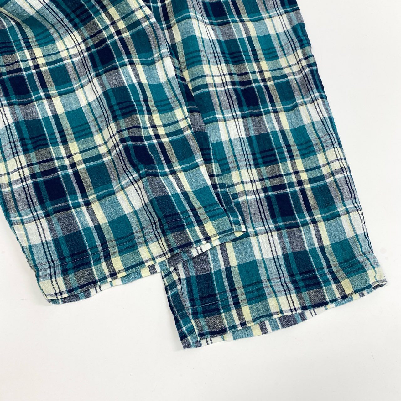 25j24《美品》nest Robe ネストローブ リネンマドラスチェックイージーパンツ ボトム チェック 01221-1156 Fサイズ マルチカラー レディースu02t