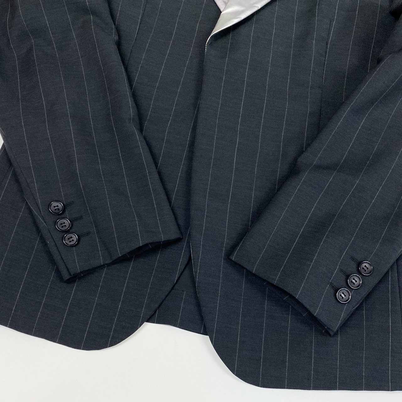 Aa26 COMME des GARCONS HOMME PLUS コムデギャルソン オムプリュス テーラードジャケット シルバー襟 ストライプ AD2020 PG-J037-051-1-1 XSサイズ グレー シルバー メンズo07t