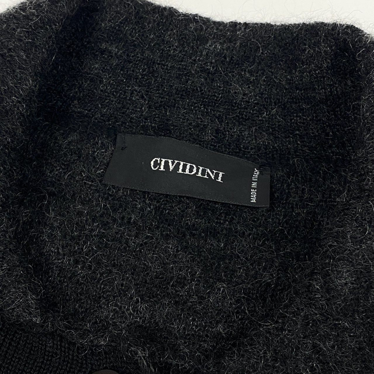 5L17 CIVIDINI チヴィディーニ イタリア製 モヘア ニットジャケット 44 Sサイズ相当 ブラック ウール モヘア レディースo07t