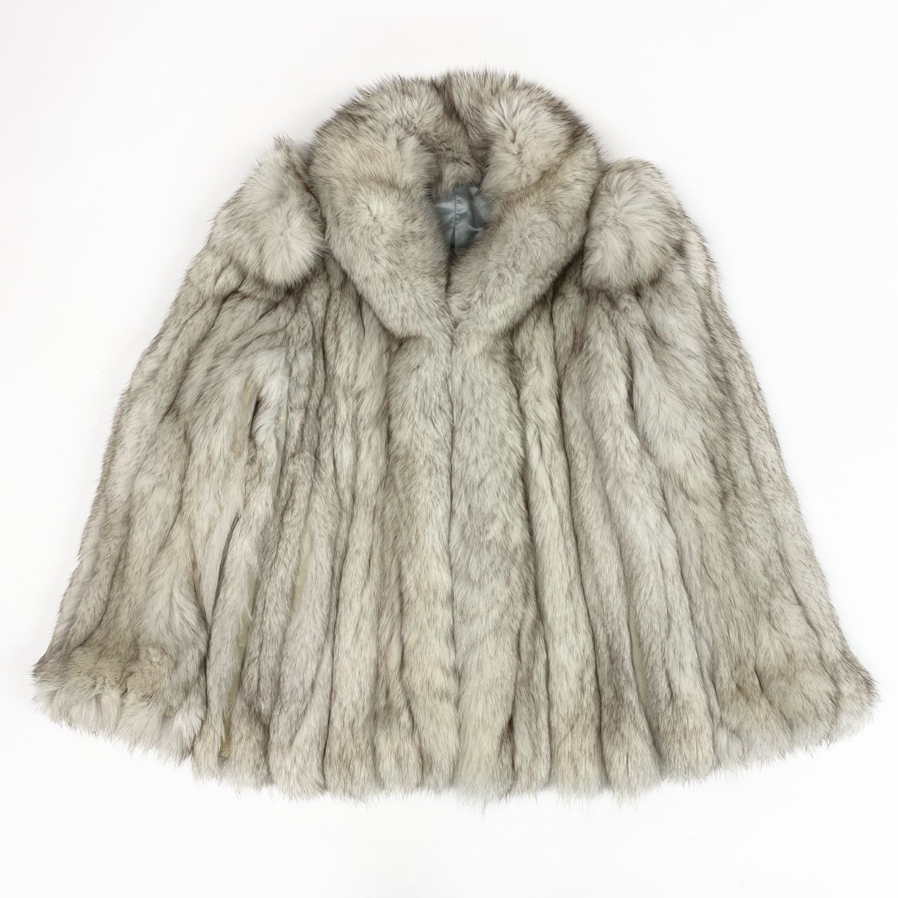 67b16 ブルーフォックス ファーコート サイズF ホワイト 本毛皮 Blue Fox Fur Coat リアルファーt18r
