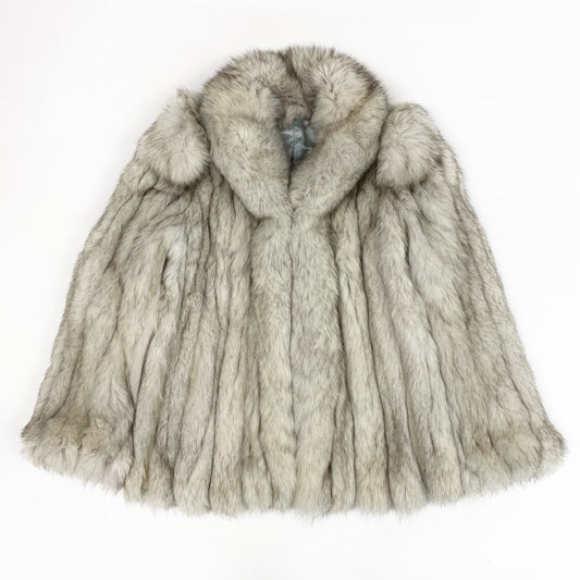 67b16 ブルーフォックス ファーコート サイズF ホワイト 本毛皮 Blue Fox Fur Coat リアルファーt18r