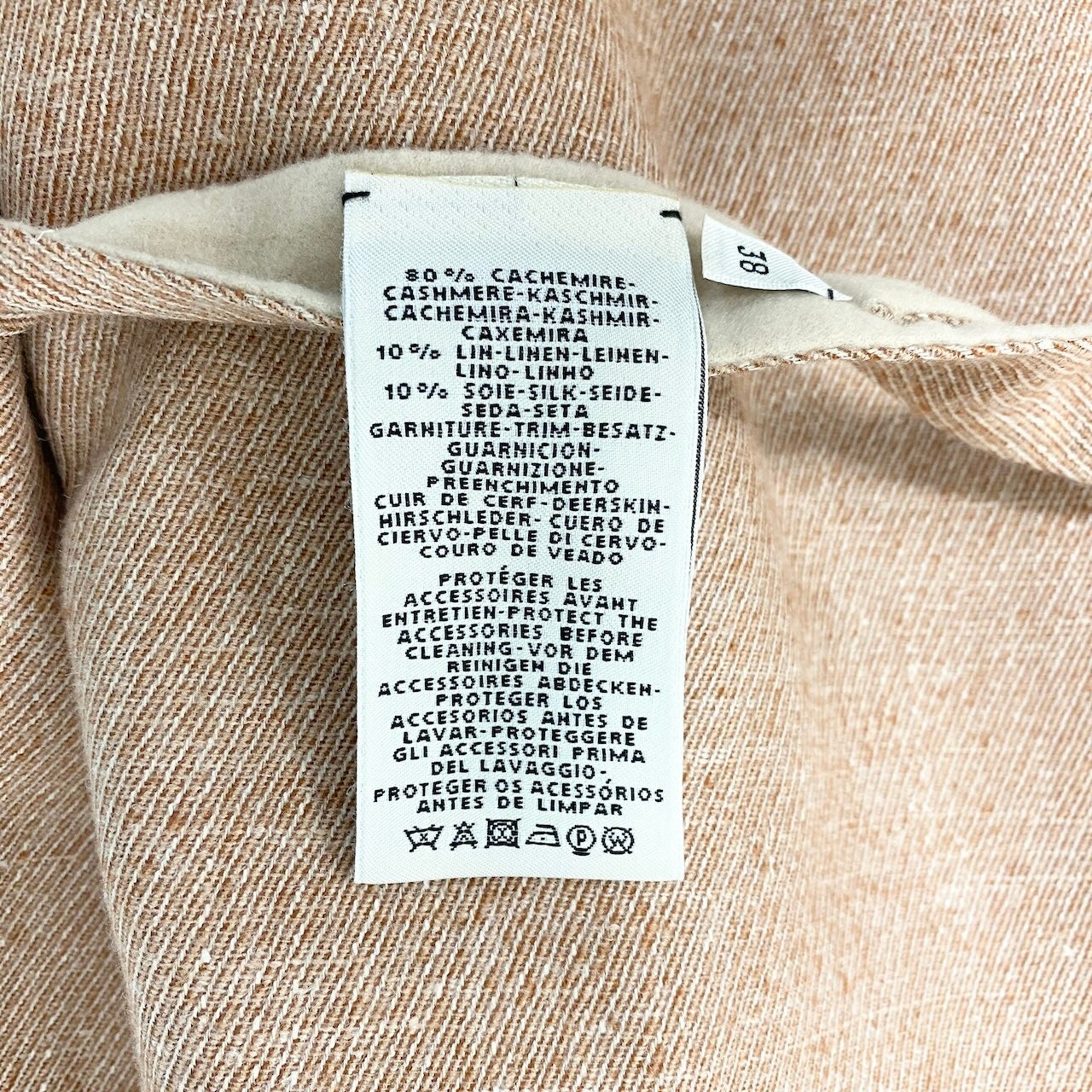 E 【未使用保管品】 タグ付 HERMES エルメス ダブルフェイス ラップコート スリーブレス ロングコート 38 ピンクベージュ カシミヤ レディースnu1