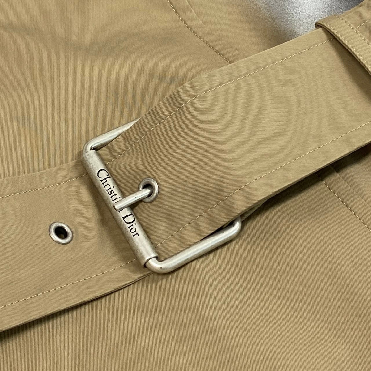 i21 【美品】Christian Dior 2024SS ラ・トゥール・エッフェルト トレンチコート 427M13A3995 42サイズ ベージュ コットン100％ レディース 女性用k02i