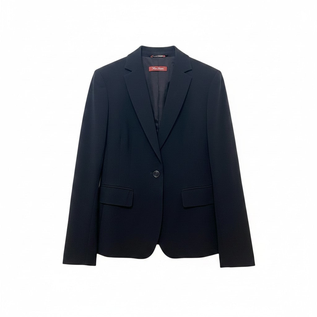 62i1 【美品】 MaxMara STUDIO マックスマーラ ステュディオ テーラードジャケット フォーマル サイズ42 ブラック レディース 女性用u02t