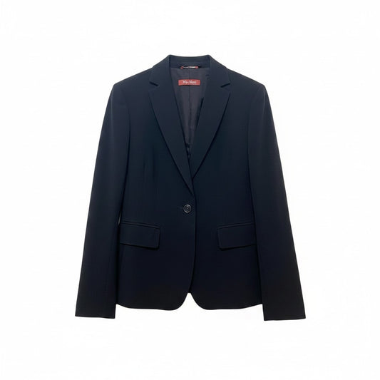 62i1 【美品】 MaxMara STUDIO マックスマーラ ステュディオ テーラードジャケット フォーマル サイズ42 ブラック レディース 女性用u02t