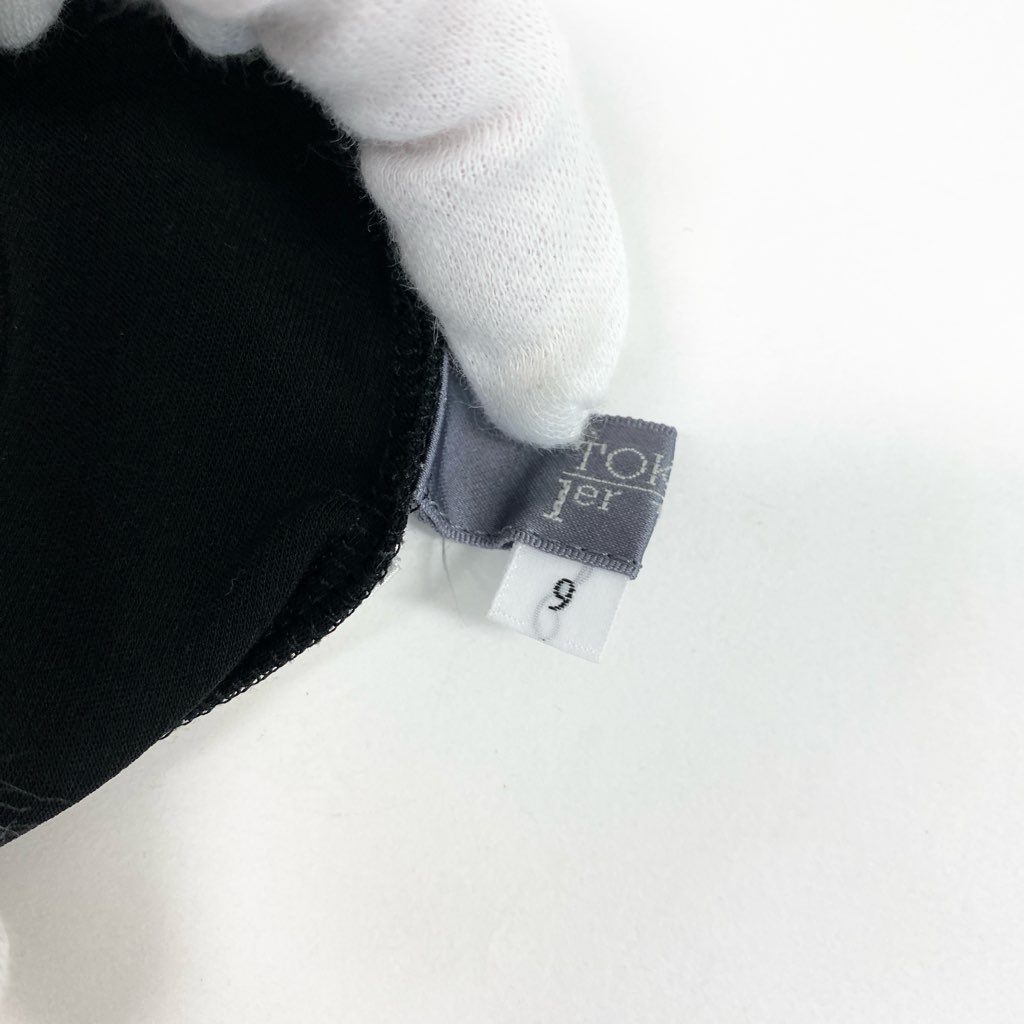 37L22 【美品】TOKUKO 1er VOL トクコプルミエヴォル ノースリーブチュニック チュニックカットソー チュール ストレッチ素材 9サイズ ブラック レディースu02t