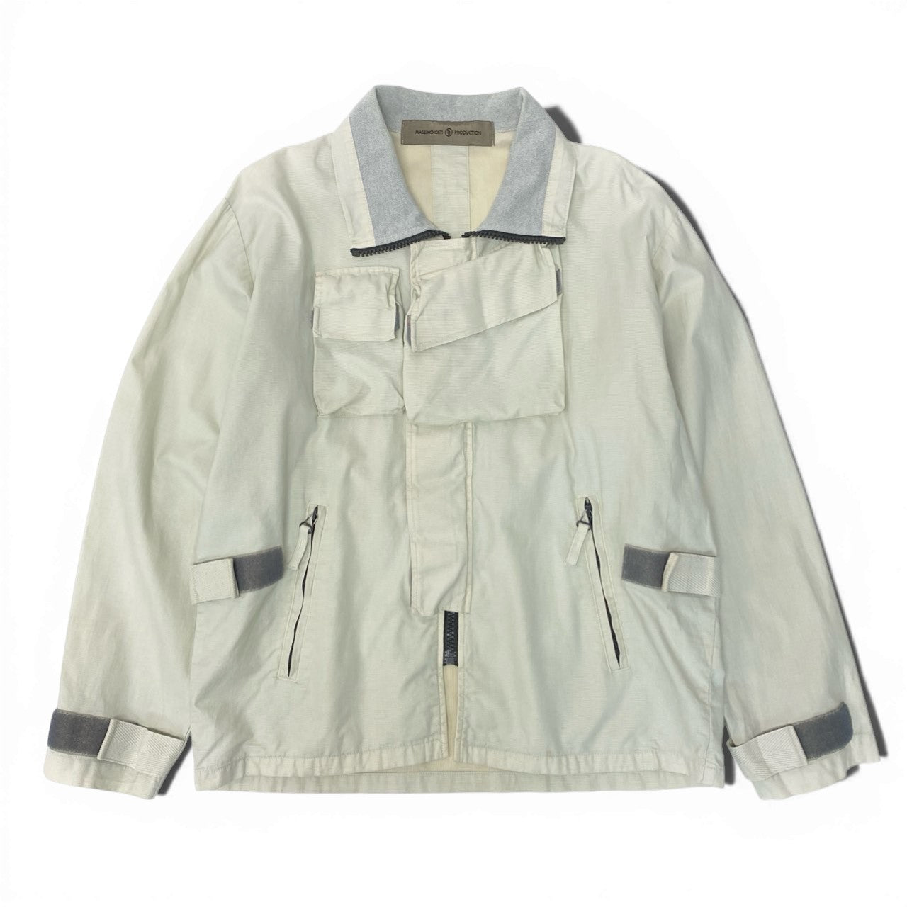 42b27 MASSIMO OSTI マッシモオスティ Techweear テックウェア サイズ46 ホワイト Tactical Jacket タクティカルジャケットt18r