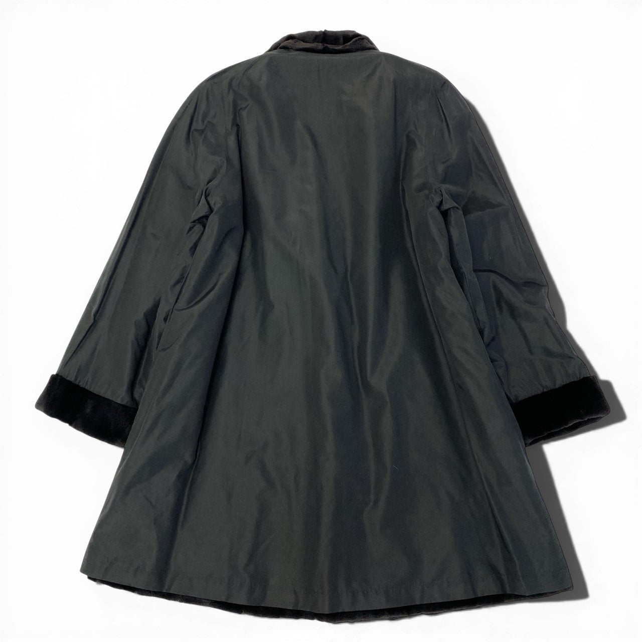 84a14 シェアードミンク ミンクコート 毛皮コート リバーシブル ダイヤ模様 F ブラック系 ミンクファー ダークミンクt18r