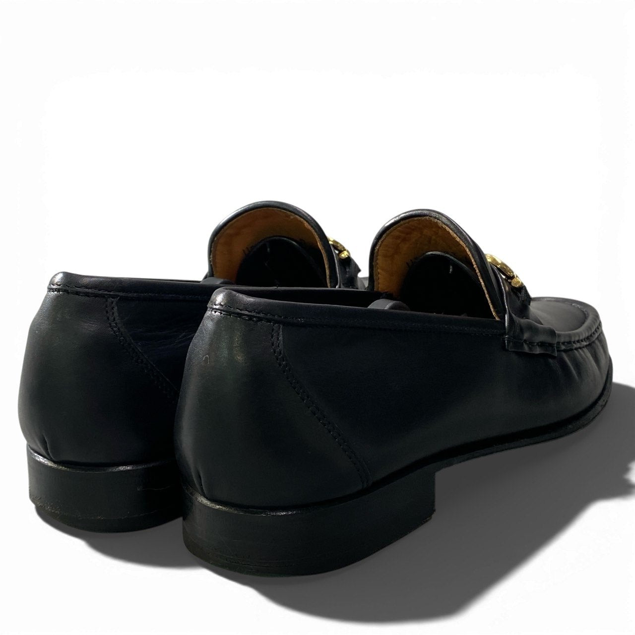 2a23 Salvatore Ferragamo サルヴァトーレフェラガモ ビットローファー ガンチーニ レザーシューズ メンズ 紳士服 サイズ7 1/2 マットブラック leatheru02t