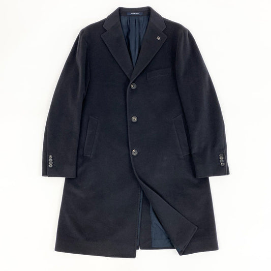57h4《美品》参考価格￥236.500 TAGLIATORE タリアトーレ C-LORD カシミヤ100％ チェスターコート 48 ブラック フォーマル 最高級