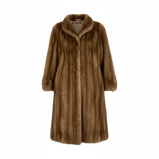 49L4 デミバフミンク 着丈110cm 超ロングコート 13号 ブラウン 最高級本毛皮 MINK FUR COAT リアルファー ポケット有t18r