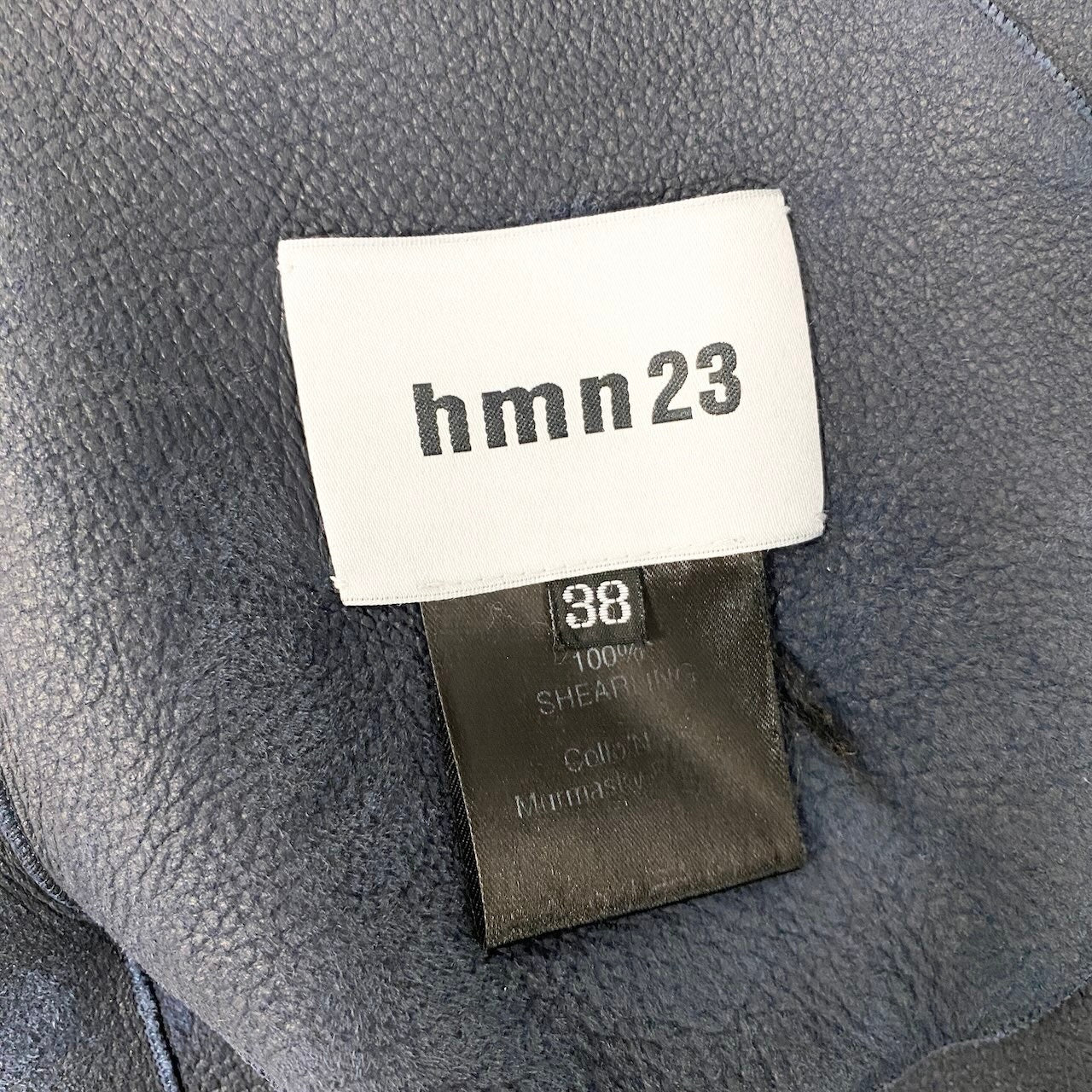 39e11 三越伊勢丹 MITSUKOSHI hmn23 ムートンコート ボアコート  リバーシブル イタリア製 サイズ38 ネイビー シアリング100％ レディース 女性服u02t